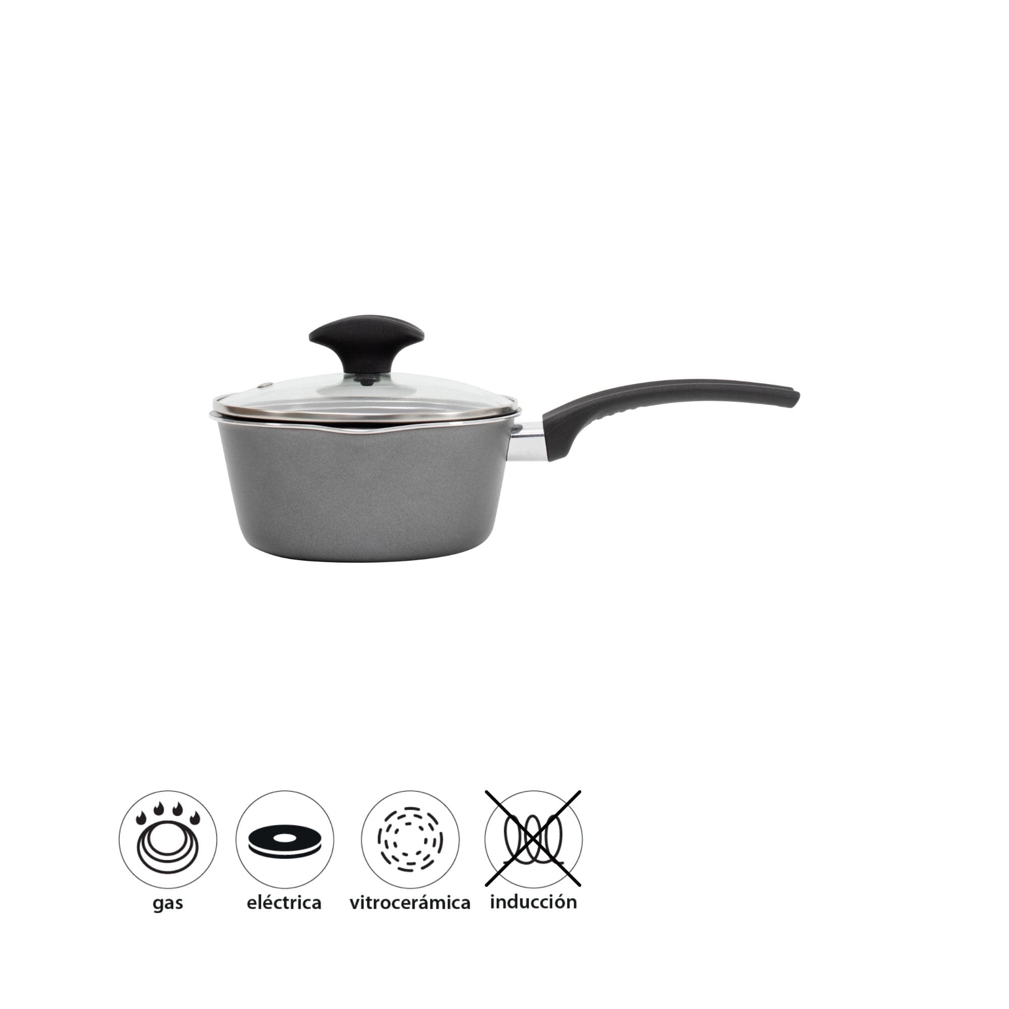 Cacerola Con Tapa 1L 16 Cm Every Day Aluminio Reciclado Gris 1 Piezas