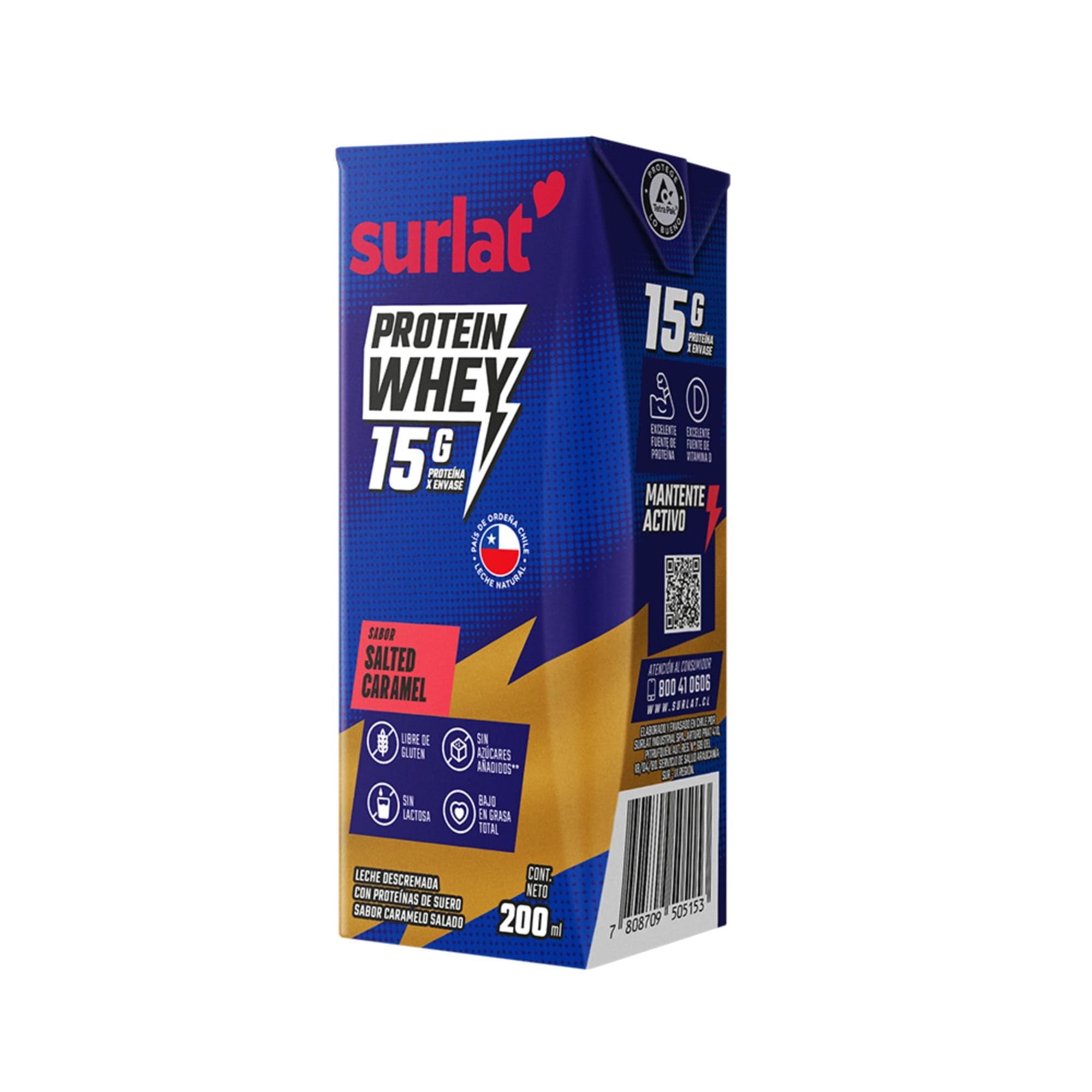 Leche Descremada Whey Protein Caramelo Salado, 200 ml