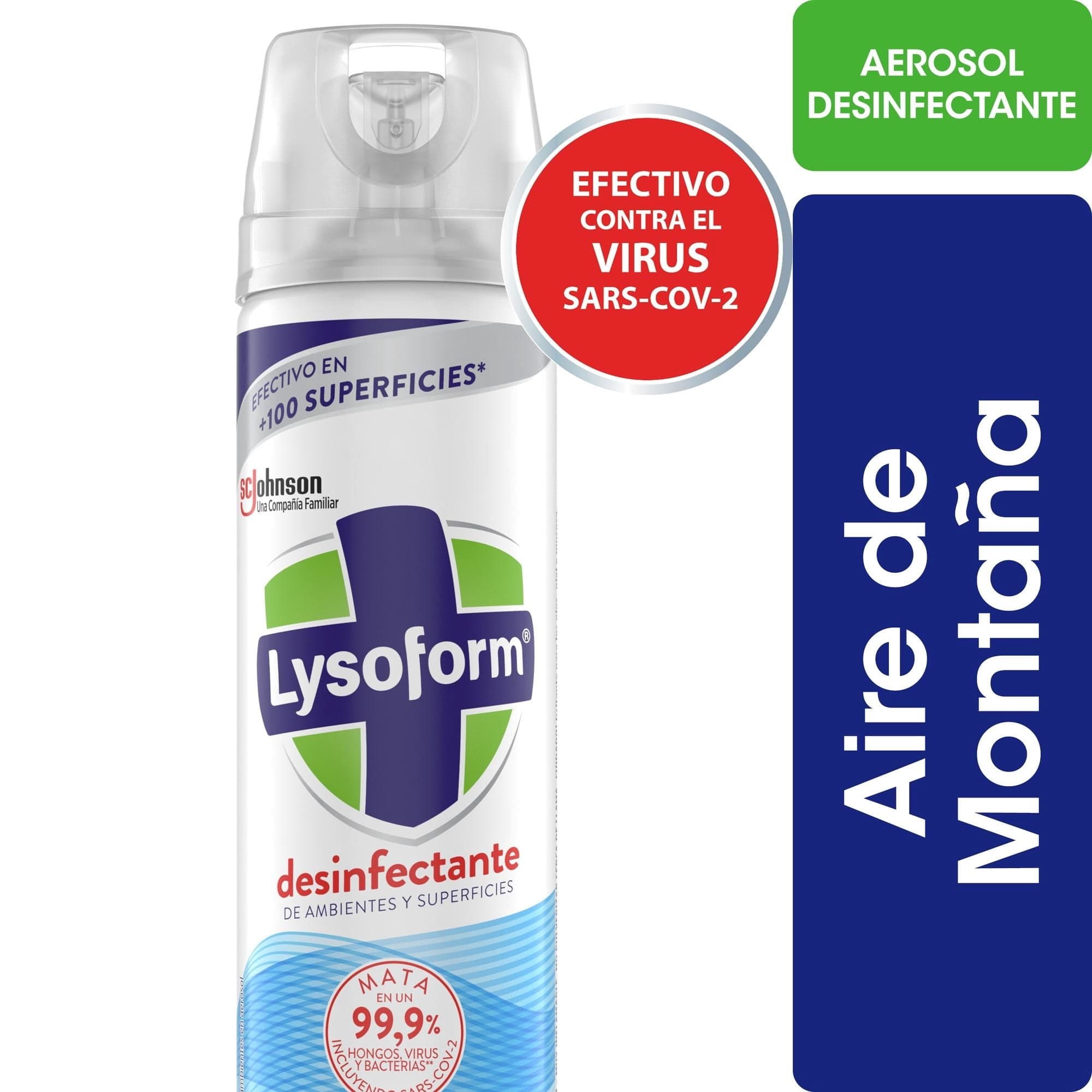 Desinfectante Ambientes Aerosol y Superficies Aire de Montana Lata, 360 ml