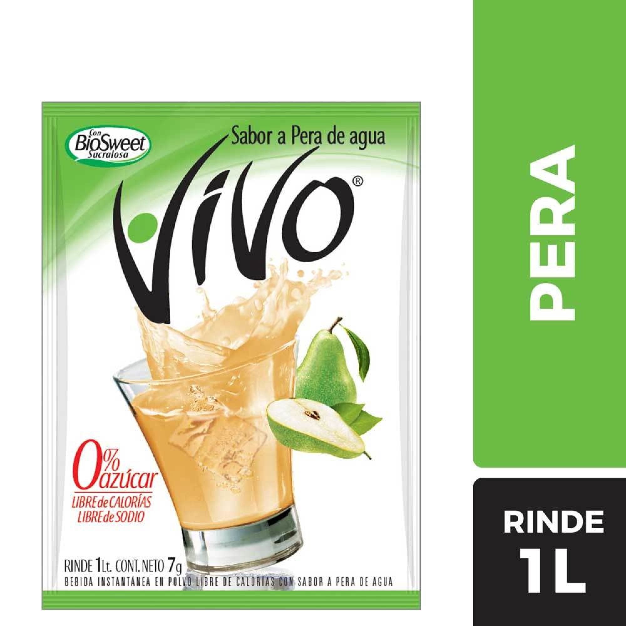 Jugo en Polvo Libre de Azucar Pera de Agua Sobre, 8 g