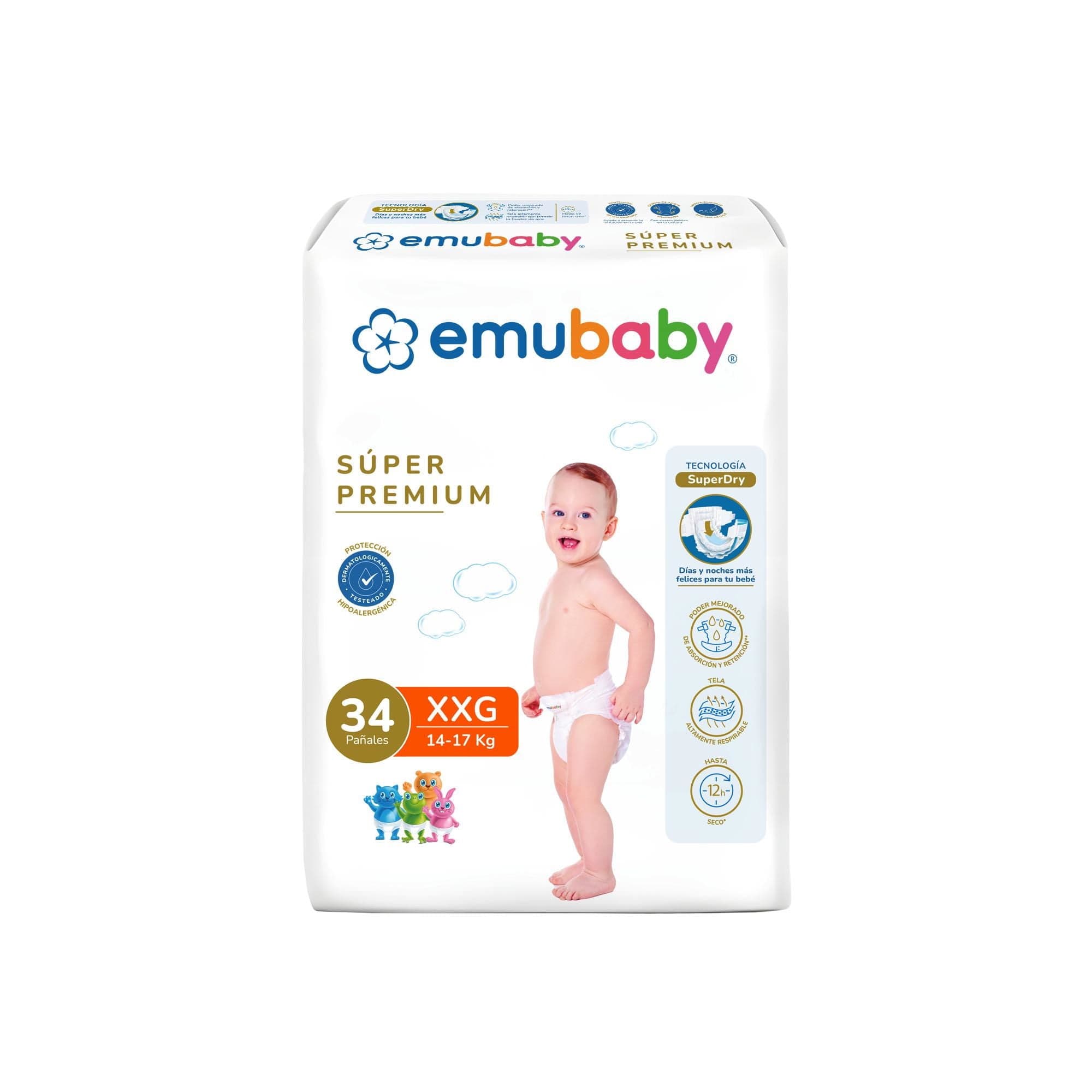 Panales Emubaby Super Premium XXG, 34 Un