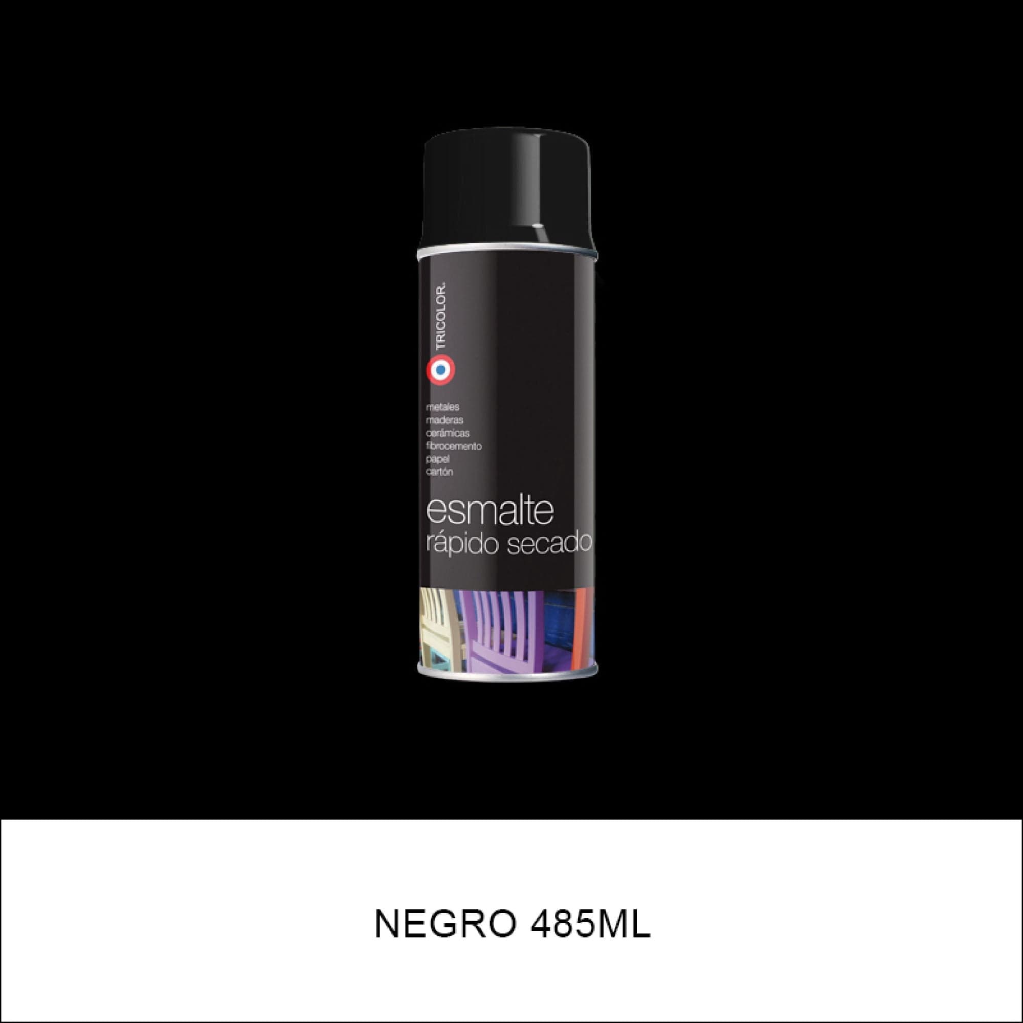 Pintura Esmalte Brillante en Spray Sintetico Negro Brillante
