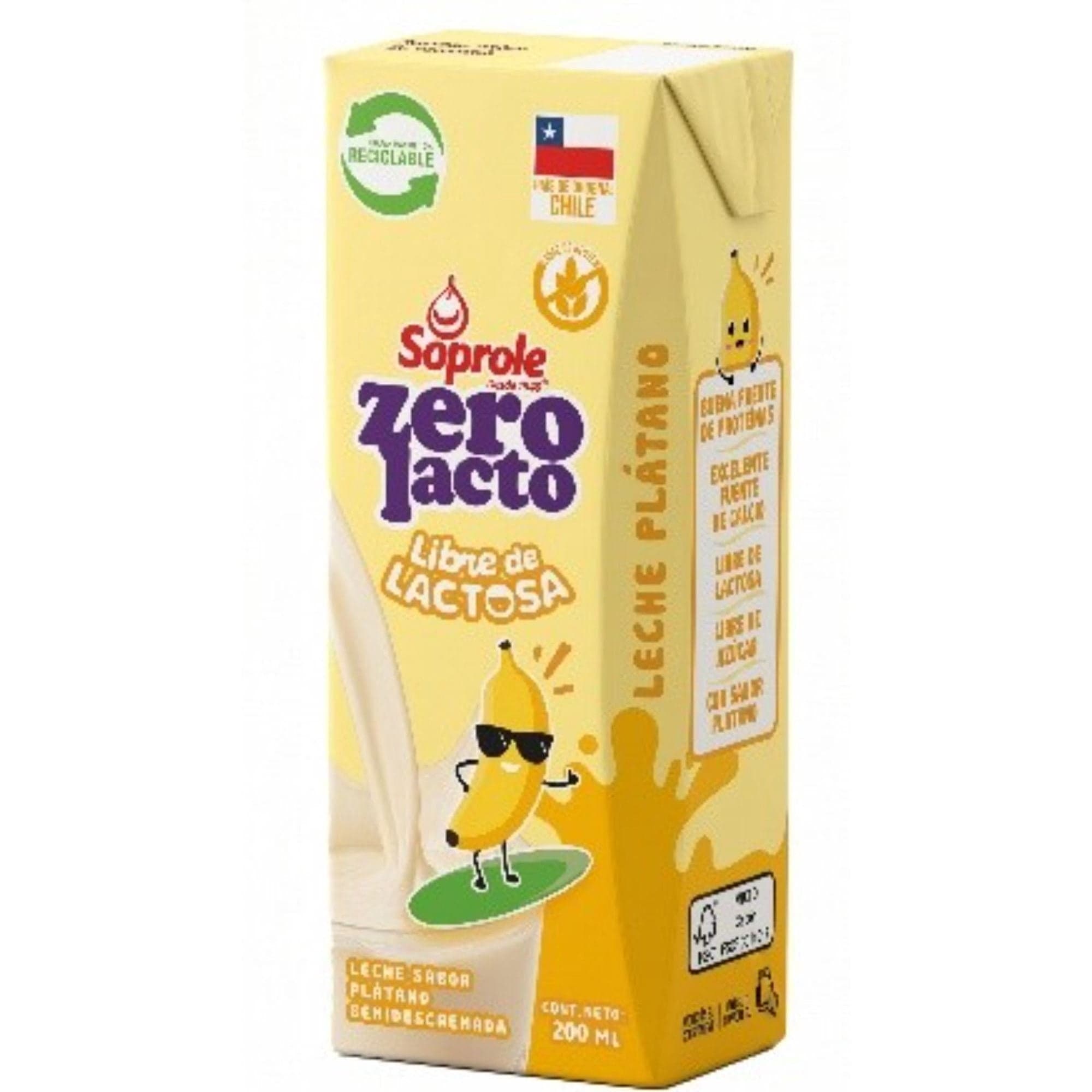 Leche zerolacto platano, 200 ml