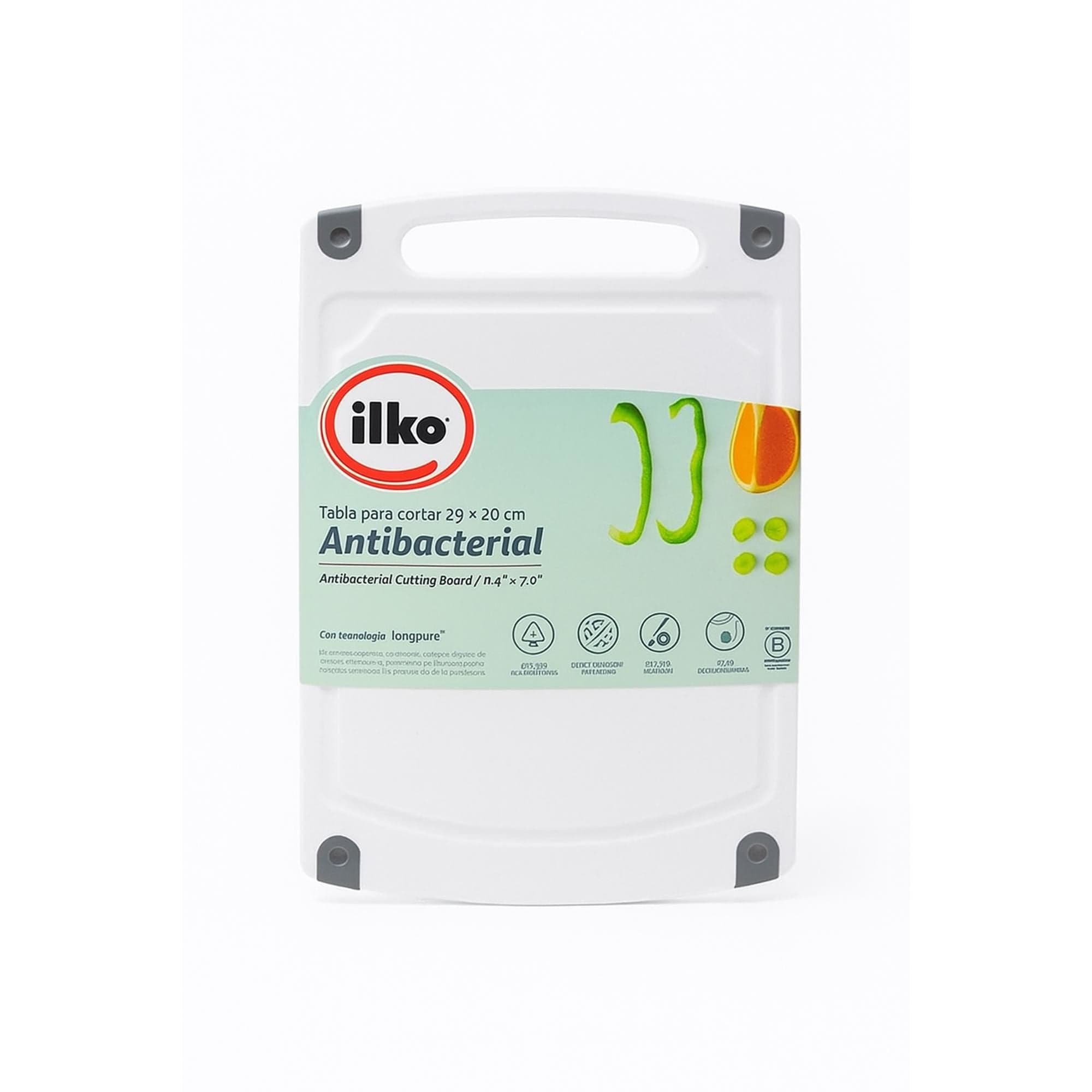 Tabla Cortar Antibacteriana 20X29 Cm 1 Pieza Polipropileno Blanco, 1 Un