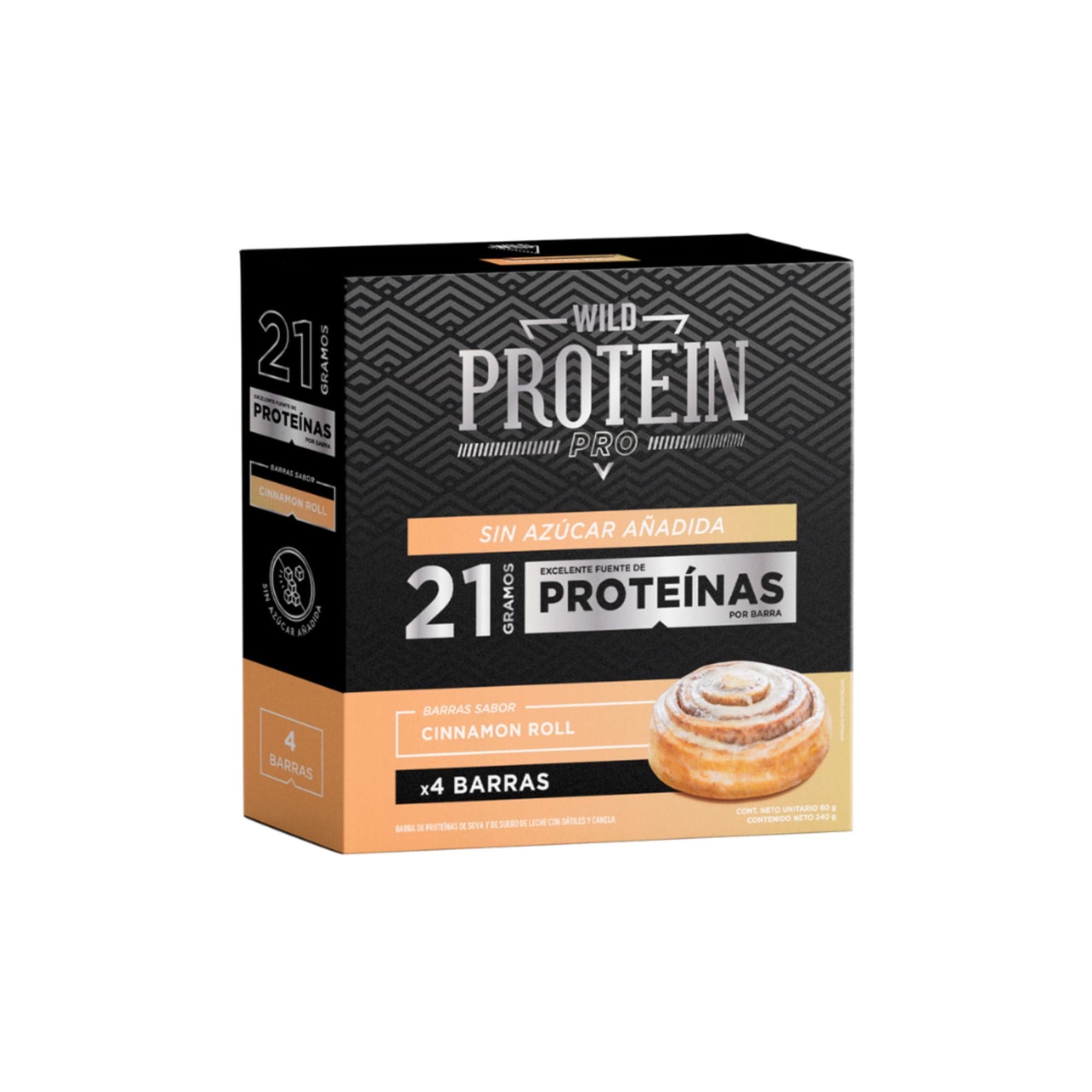 Barra Wild Protein Pro Cinnamon Roll 4 Un, 240 g
