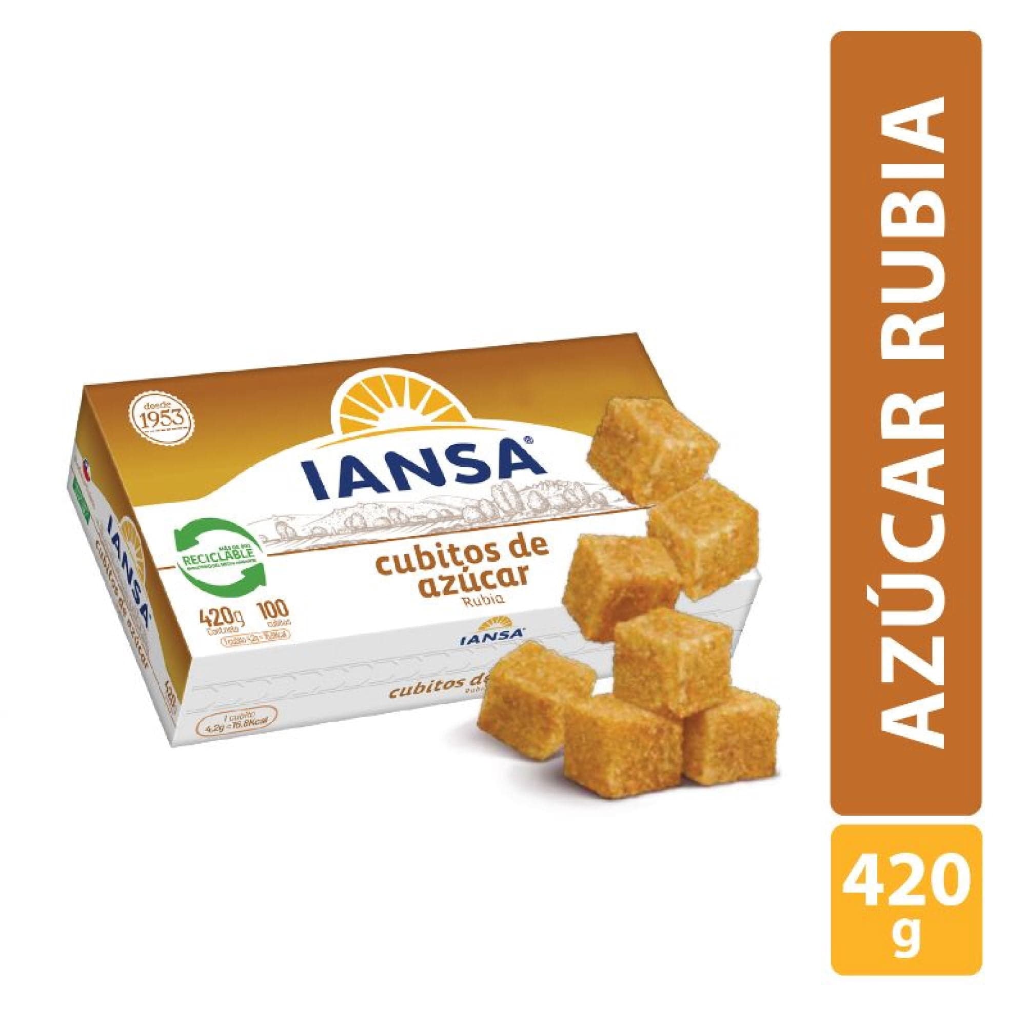 Azucar Rubia Cubos Caja, 420 g