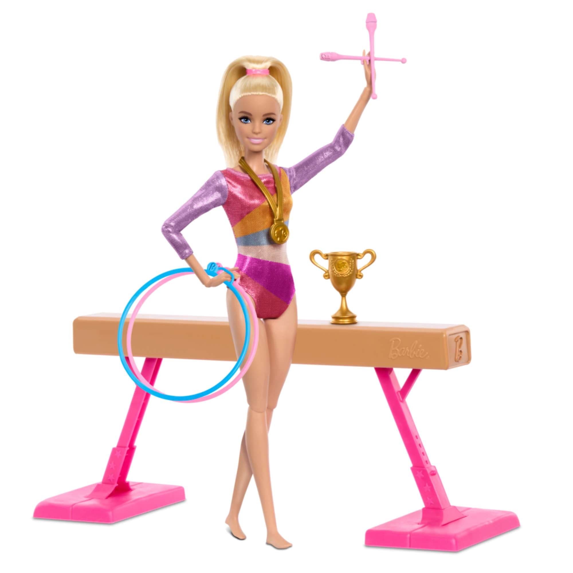 Barbie Profesiones Set de Juego Gimnasta Cabello Rubio