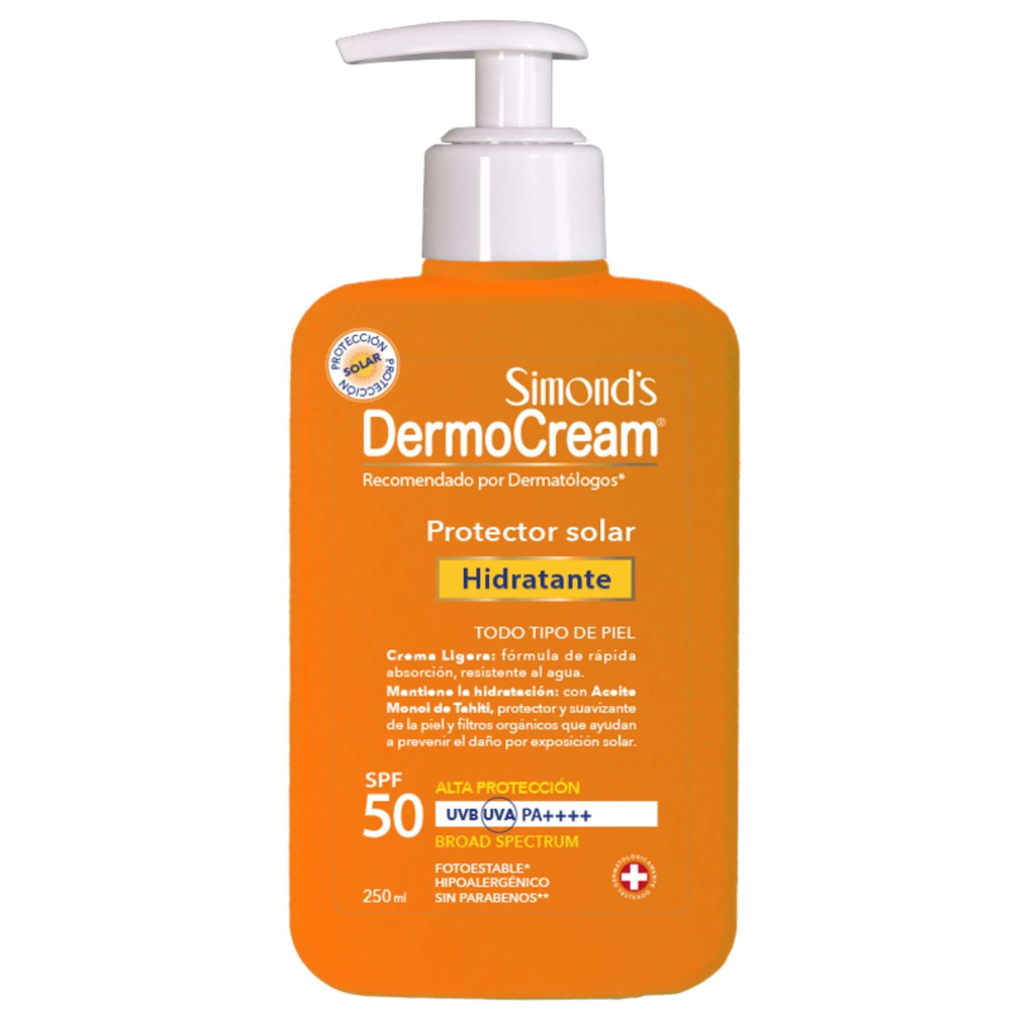 Protector solar Simonds hidratante fps50, 250 ml