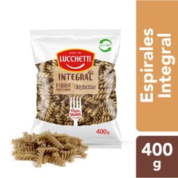 Fideo Pasta Integral Espirales Bolsa, 400 g