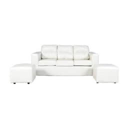 Sofa Nize 3 Cuerpos + 2 Pouf Pu Beige