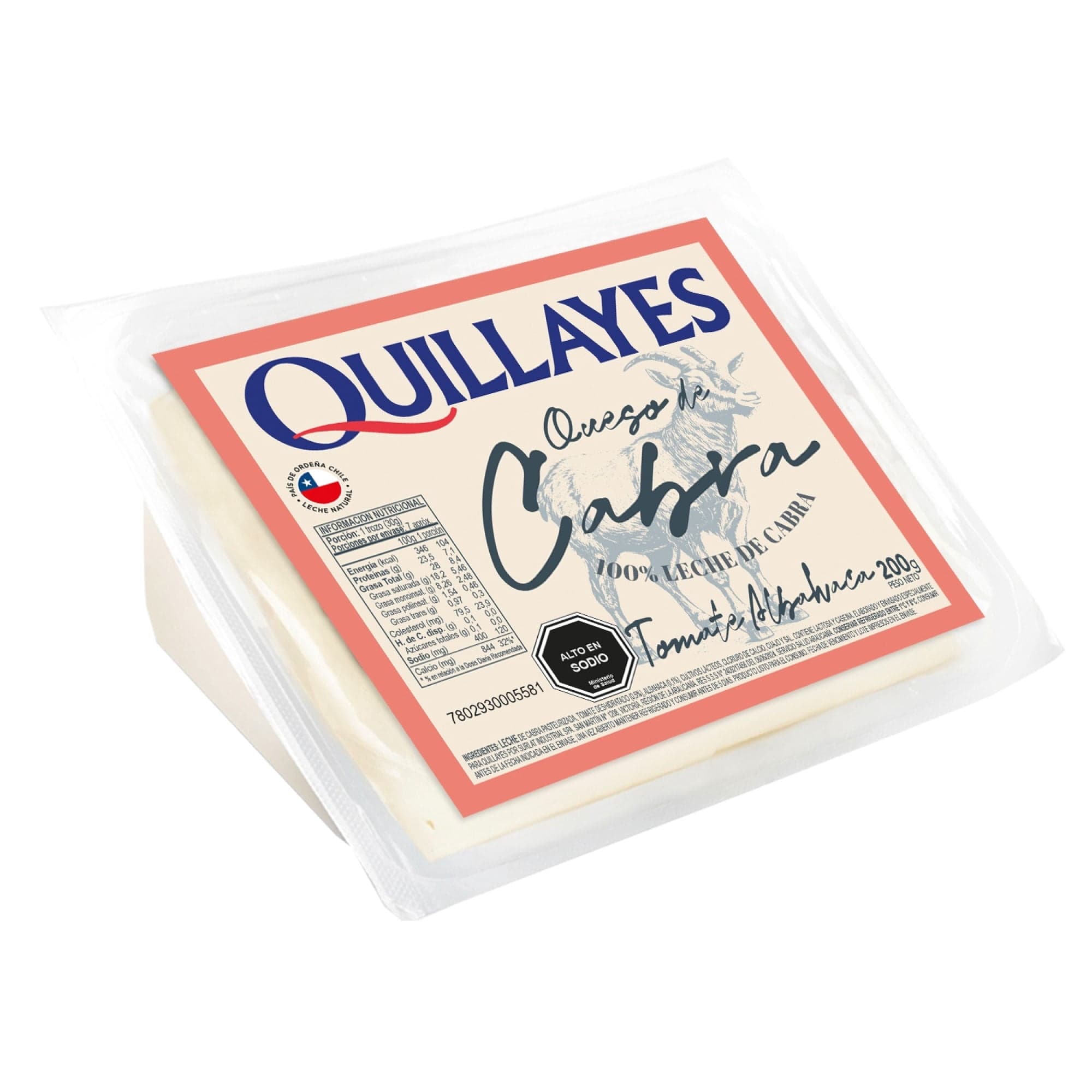 Queso cabra tomate albahaca, 200 g