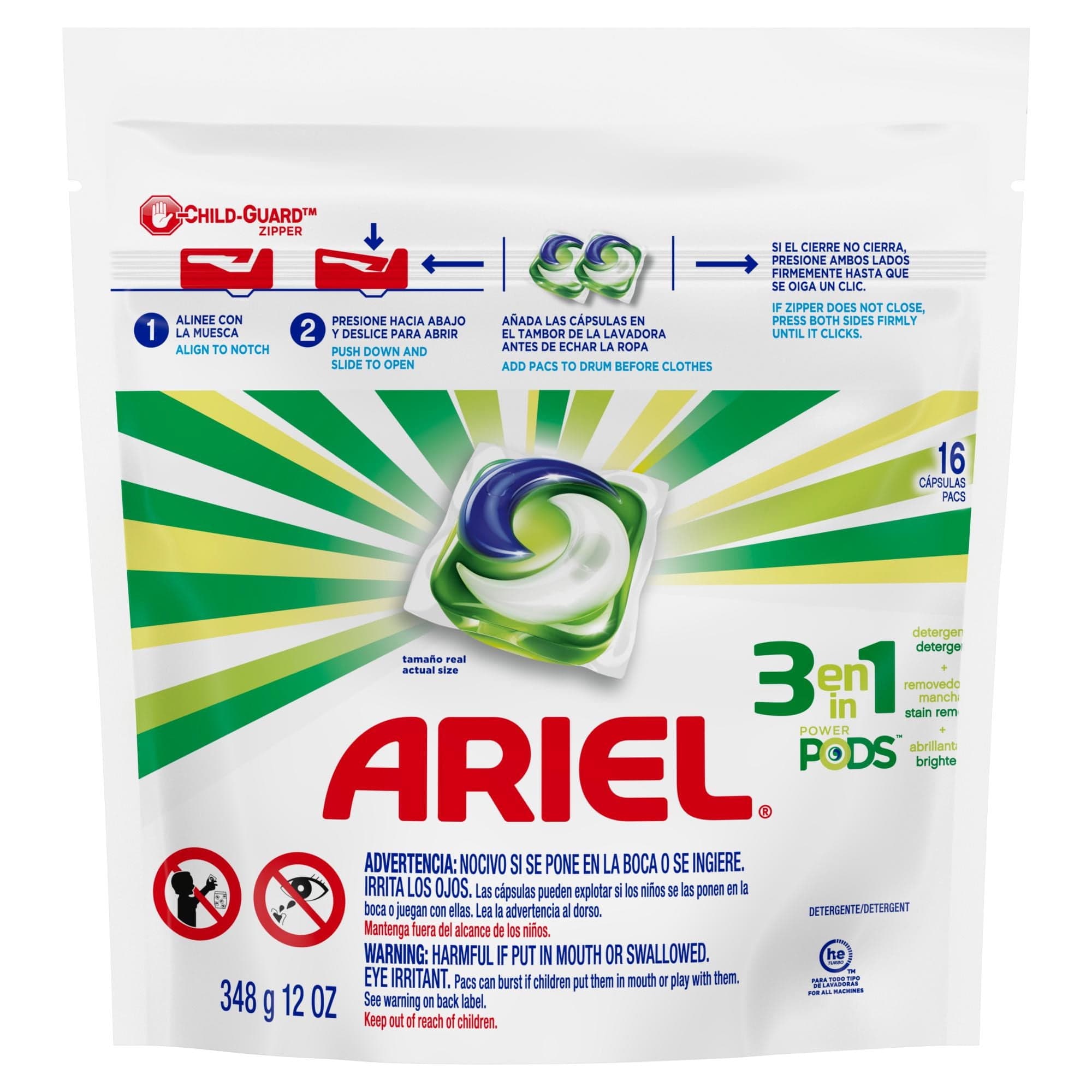 Detergente Concentrado Quitamanchas y Abrillanatador Capsulas Pote, 16 Un