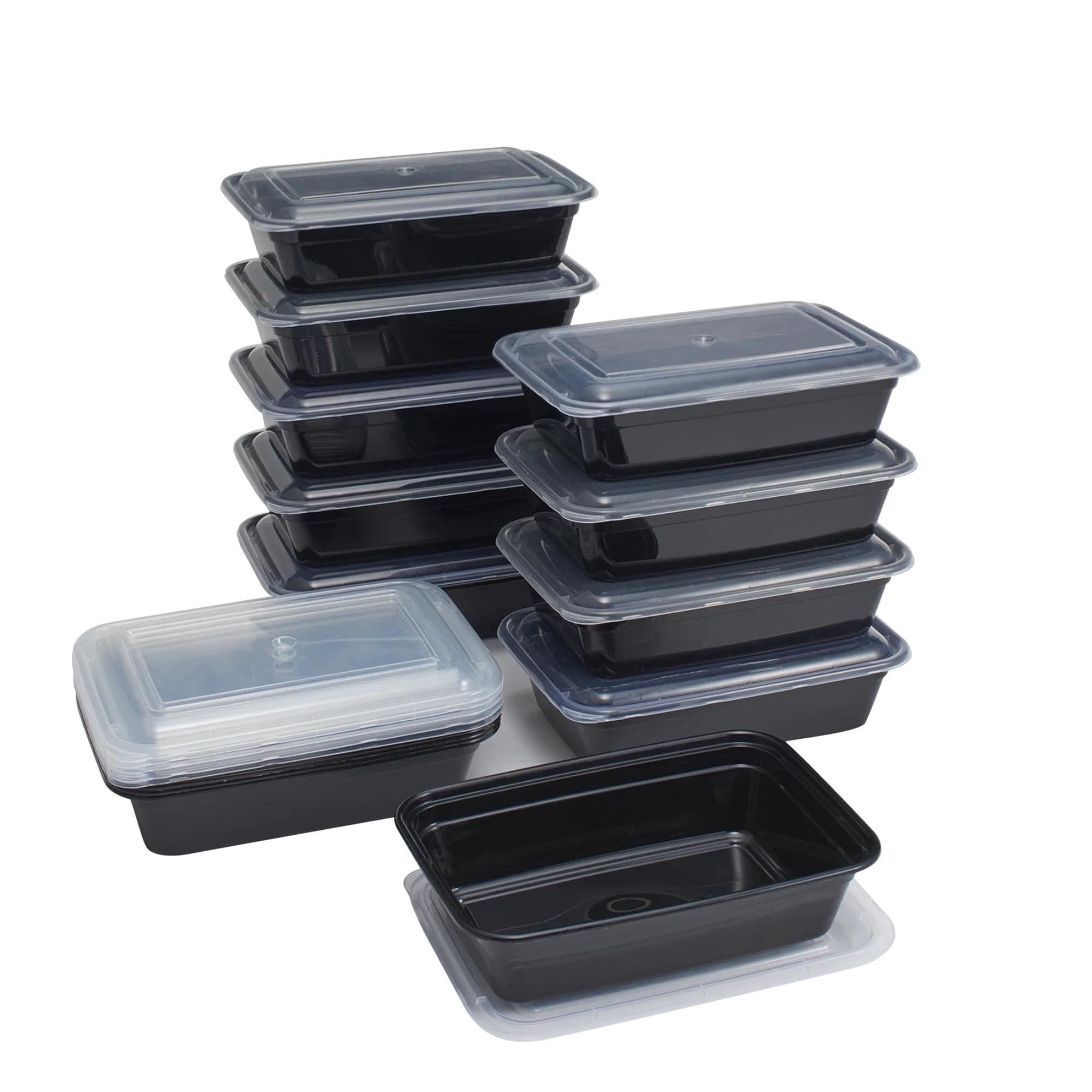 Contenedor Meal Prep 1L Plastico 15 Piezas Negro, 1 Un