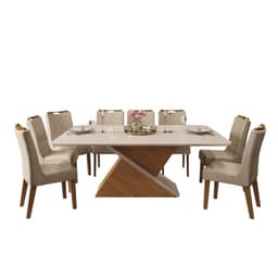 Comedor Stela 8 Sillas 200X100X82 Cm Beige
