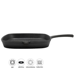 Sarten Cuadrado Hierro Fundido Negro 1 Piezas