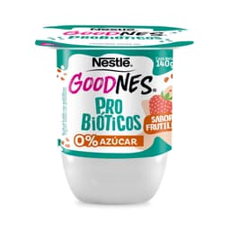 Yoghurt Goodnes con Probioticos Sabor Frutilla Pote, 140 g