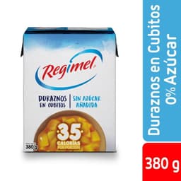 Duraznos en Cubitos Caja, Drenado 200 g - Neto 380 g