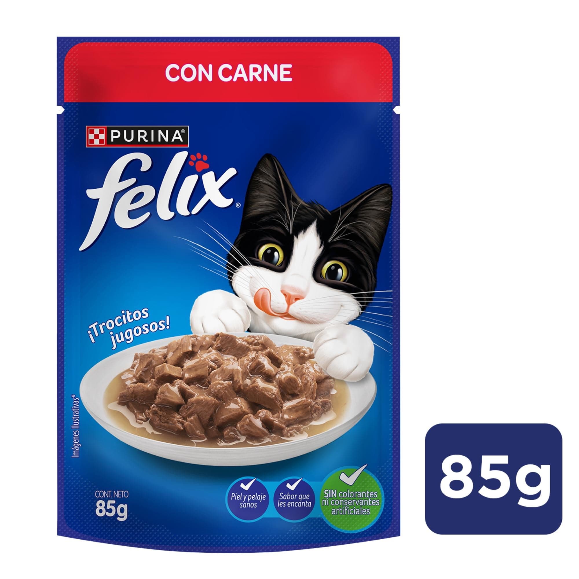 Alimento Humedo Gato Adulto Sabor Carne Pouch, 85 g