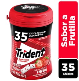 Chicle Sin Azucar Botella Sabor Frutilla, 45,5 g
