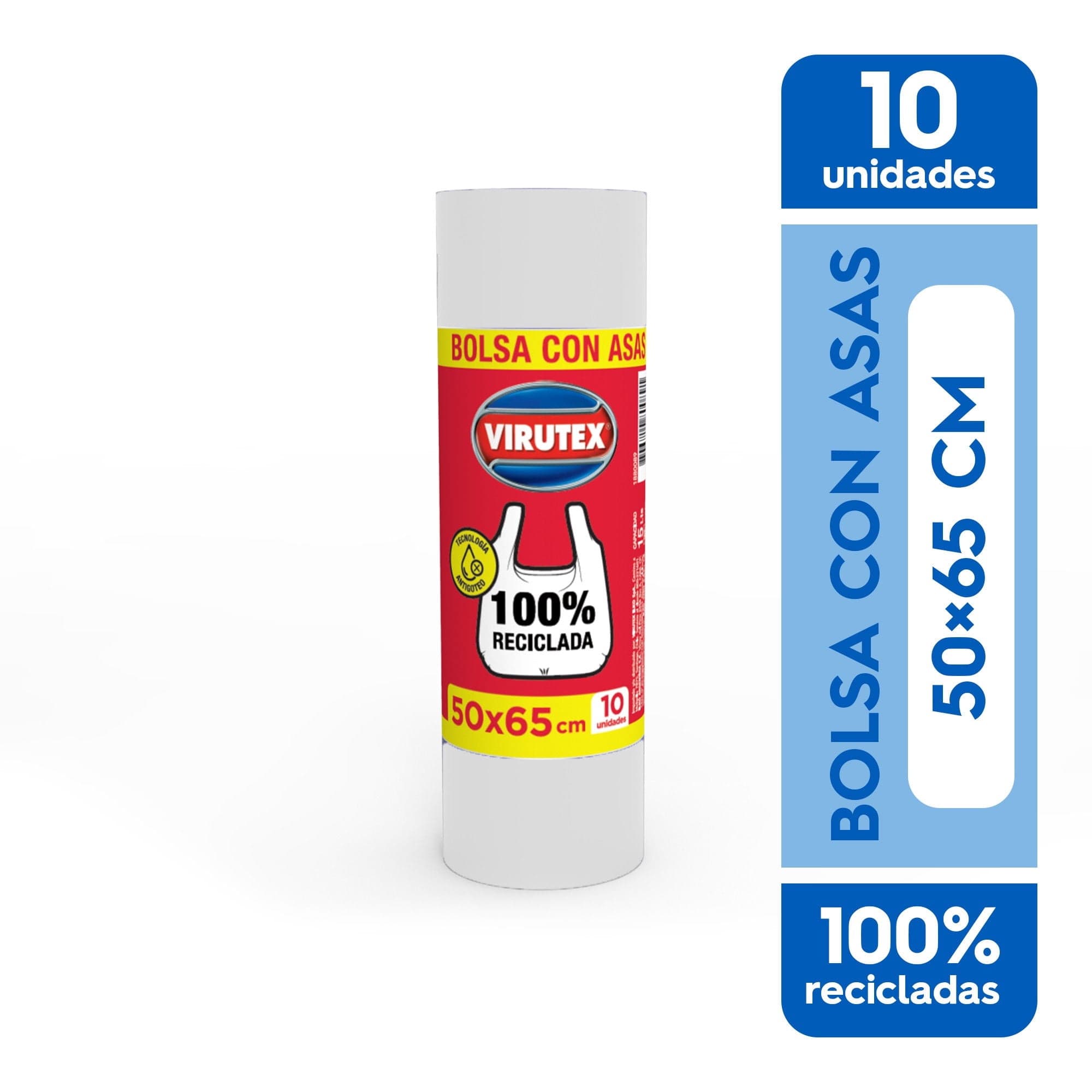 Bolsa de Basura Blanca 50x65 cm Con Asas, 10 Un
