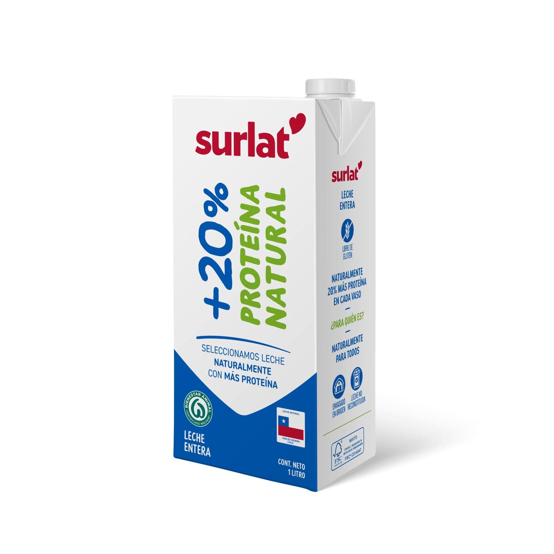 Leche Entera +20% Proteina, 1 L