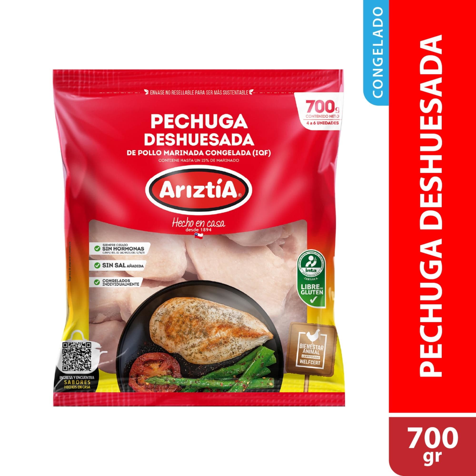 Pollo Pechuga Deshuesada Congelada, 700 g