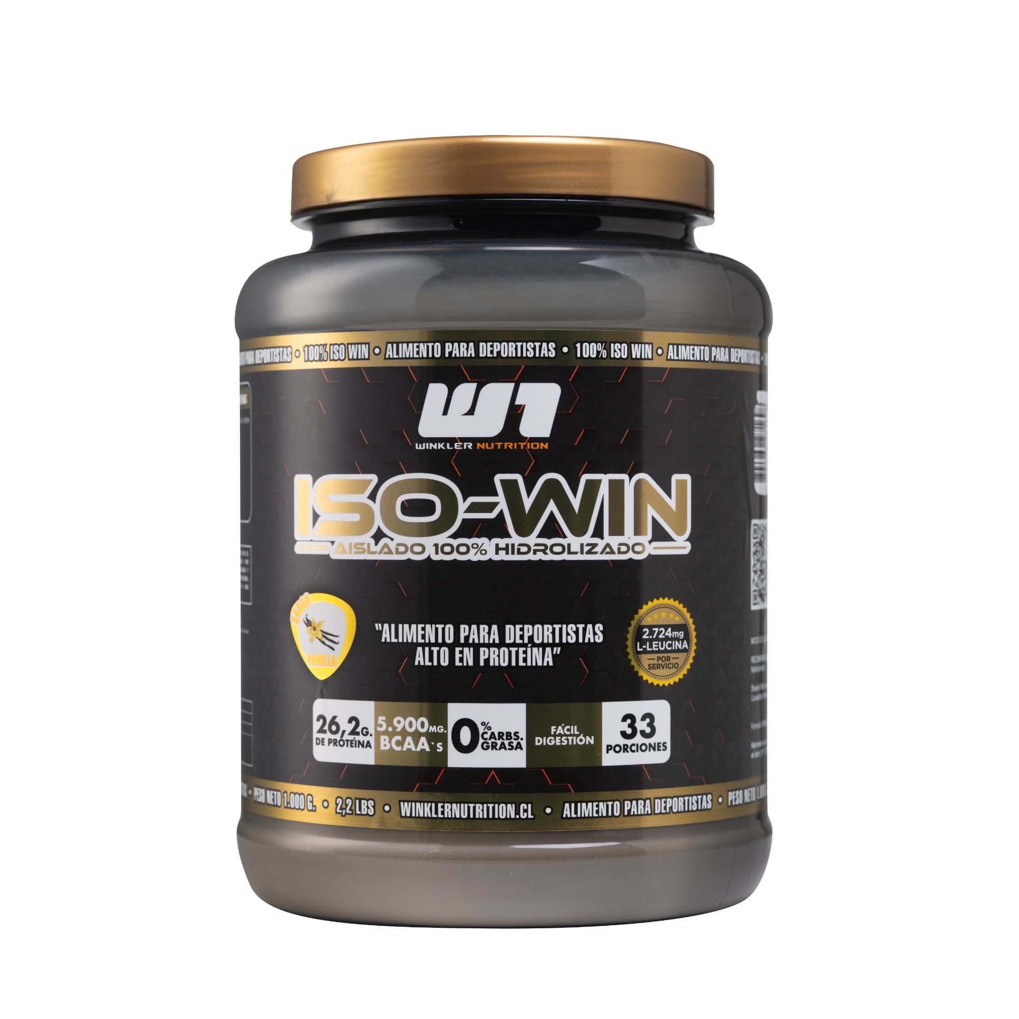 Suplemento de Proteina Iso win sabor vainilla