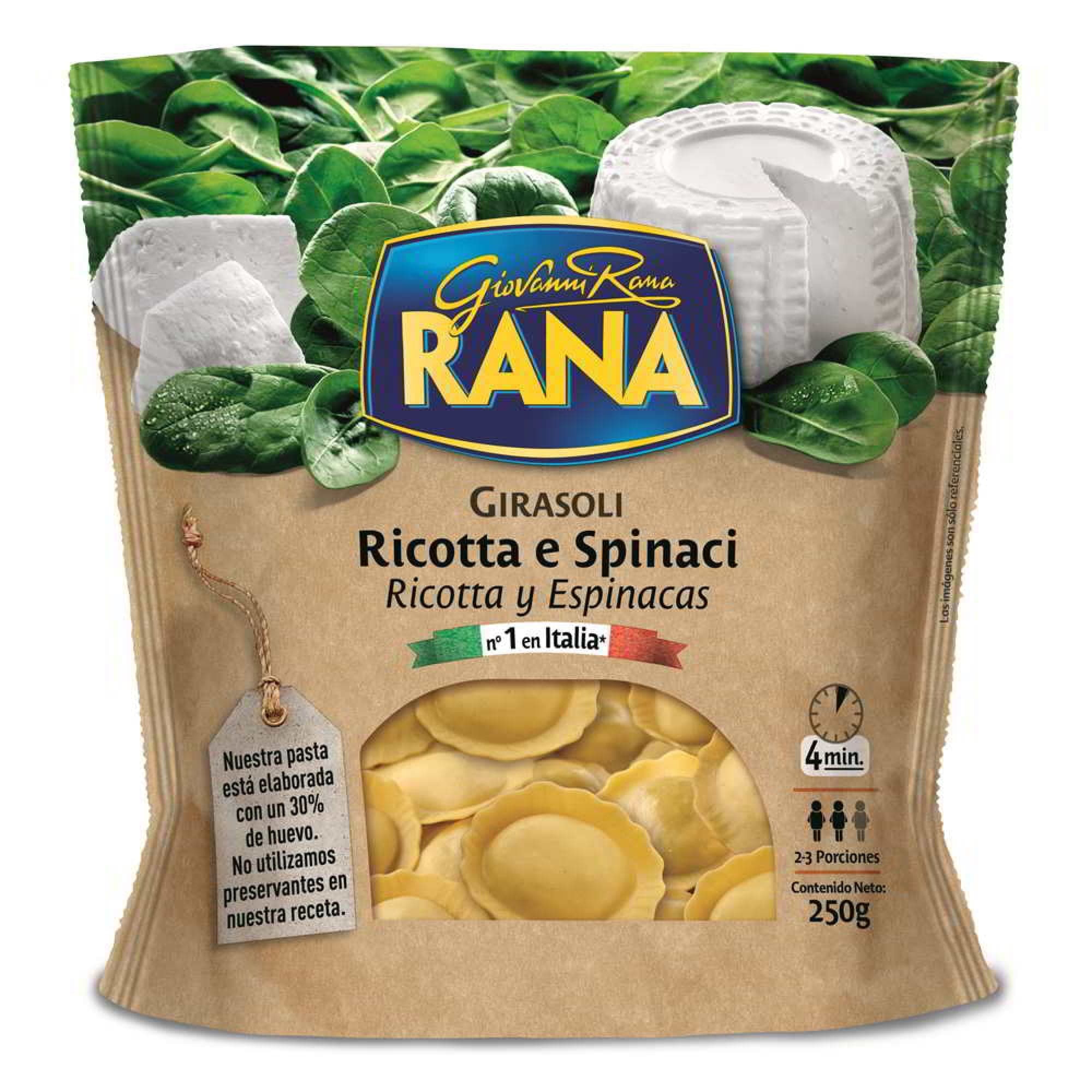 Ravioli ricotta y espinacas, 250 g