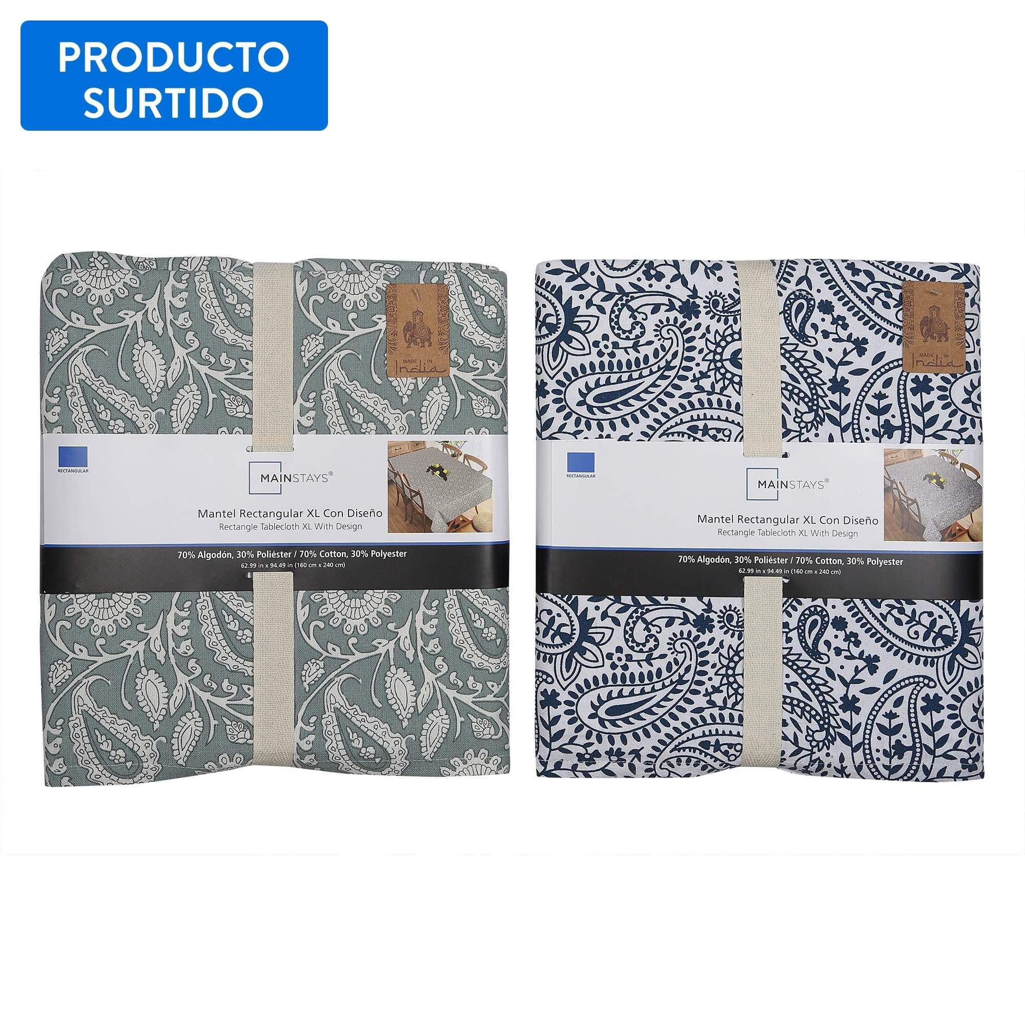 Mantel Rectangular 160x240cm 80% Algodon Surtido