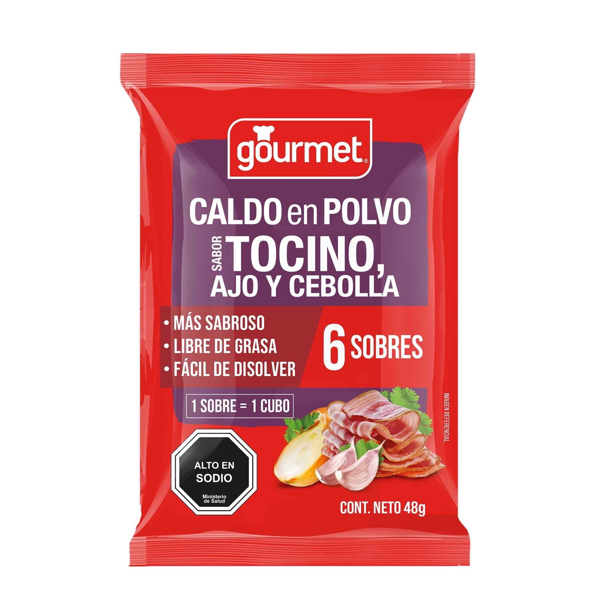 Caldo en polvo Sabor Tocino Ajo y Cebolla, 48 g