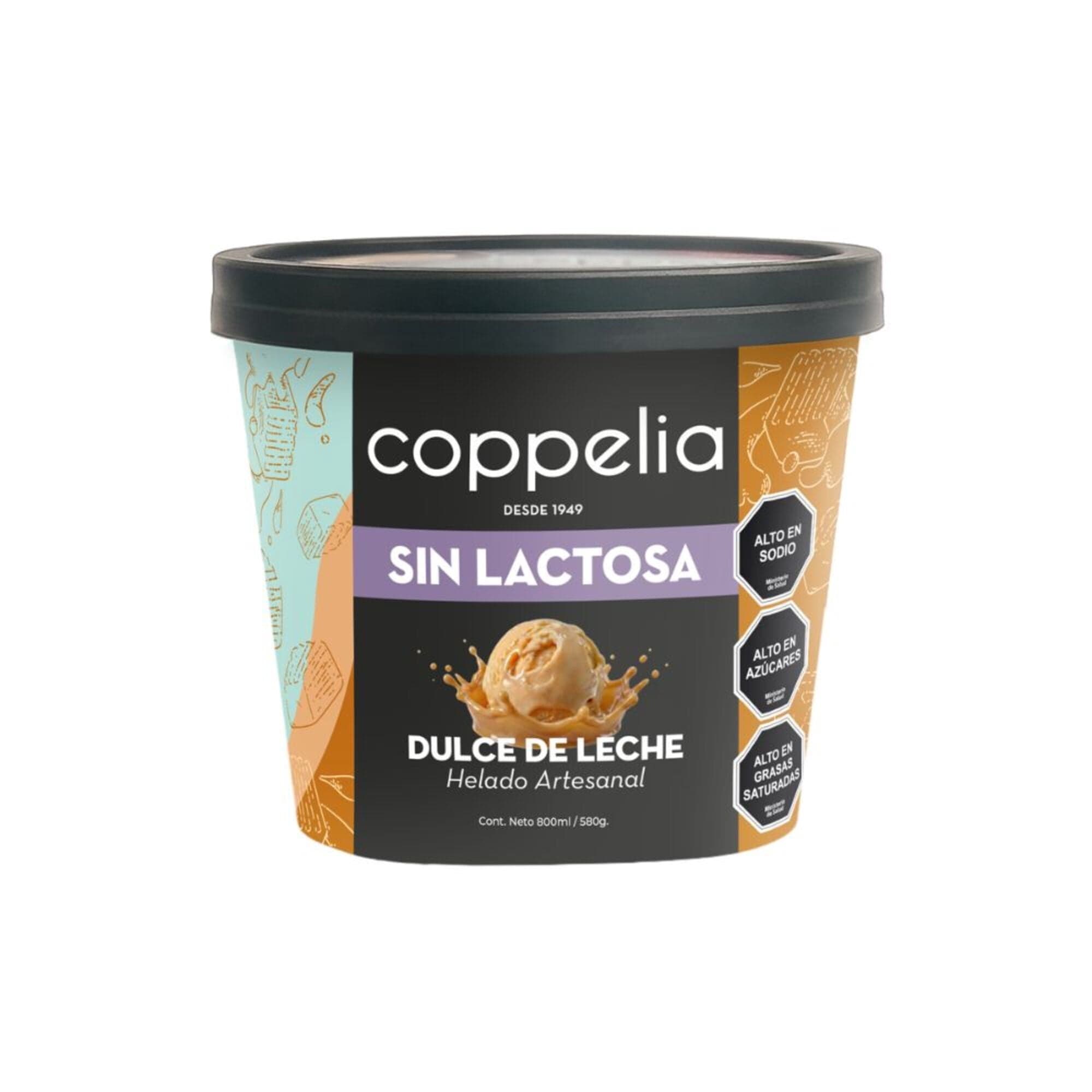 Helado Dulce de Leche Sin Lactosa, 800 ml