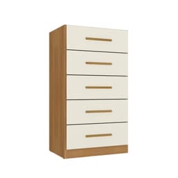 Comoda Co5Co Multifucional 5 Cajones Canela - Blanco