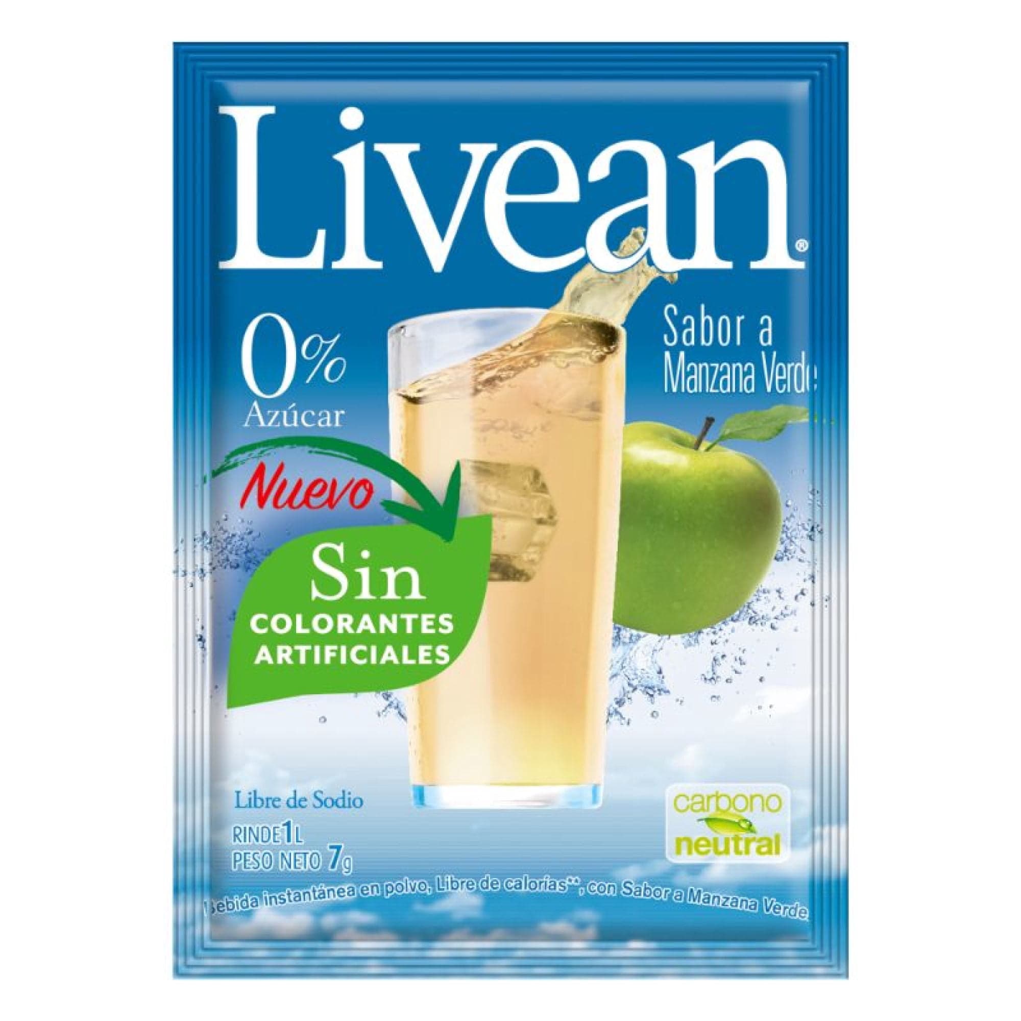 Jugo en Polvo Libre de Azucar Manzana Verde 7g Sobre, 1 Un