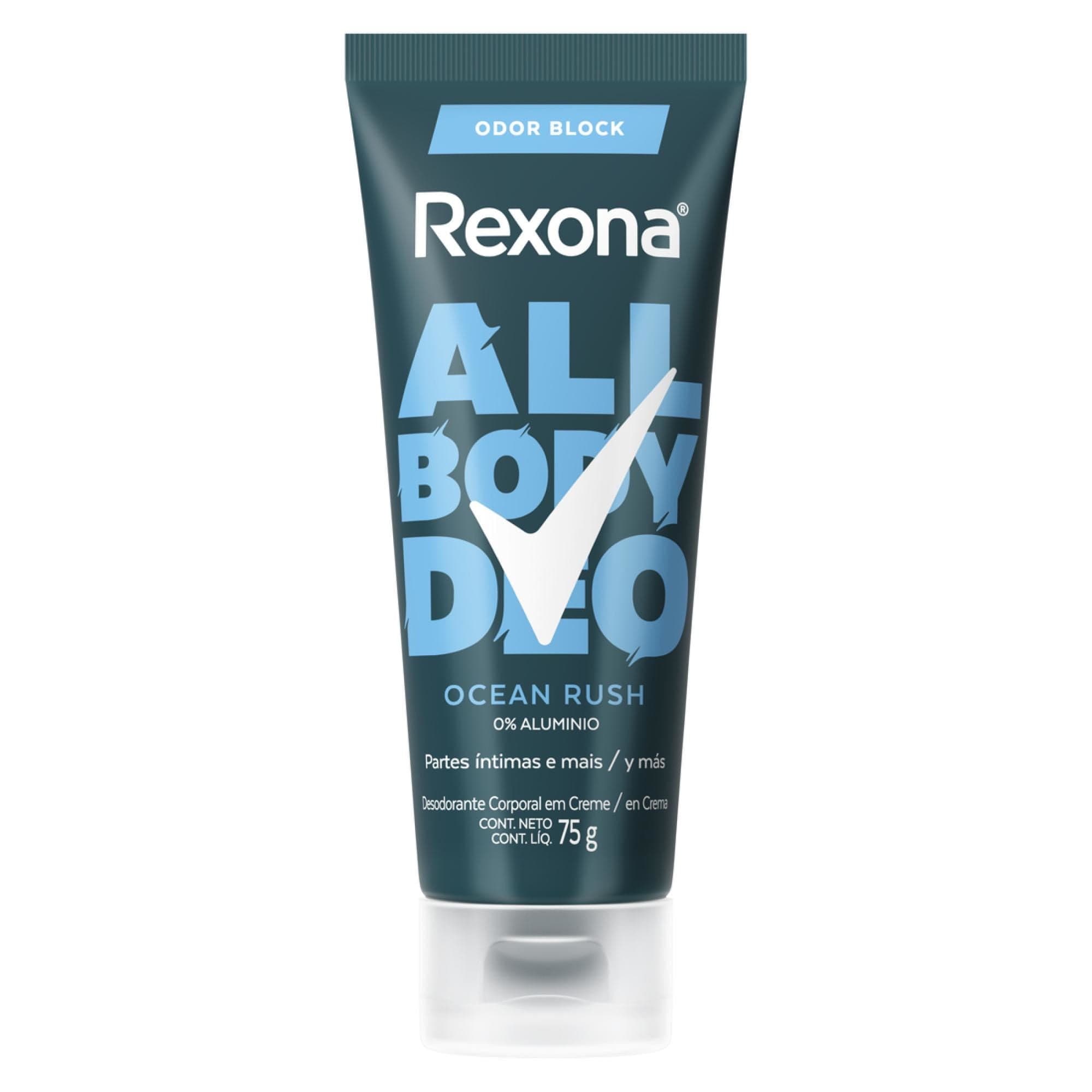 Desodorante Crema Rexona All Body Ocean Rush Unisex, 75 g
