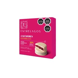 Alfajor Frambuesa Banado Chocolate Blanco 32% Cacao 4 Un, 160 g