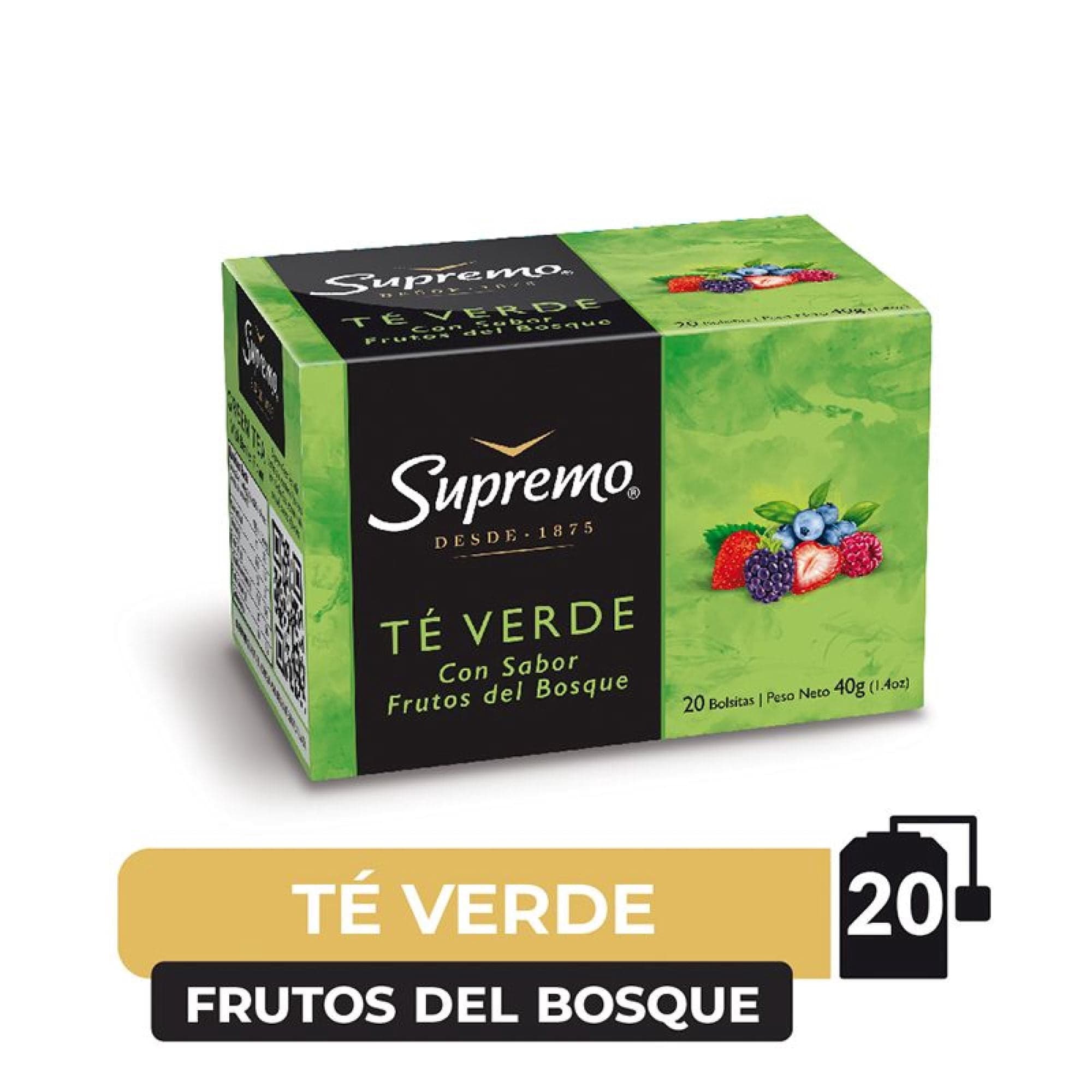 Te Verde Frutos Del Bosque Caja, 40 g