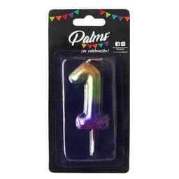 Vela Arcoiris Num 1, 1 Un