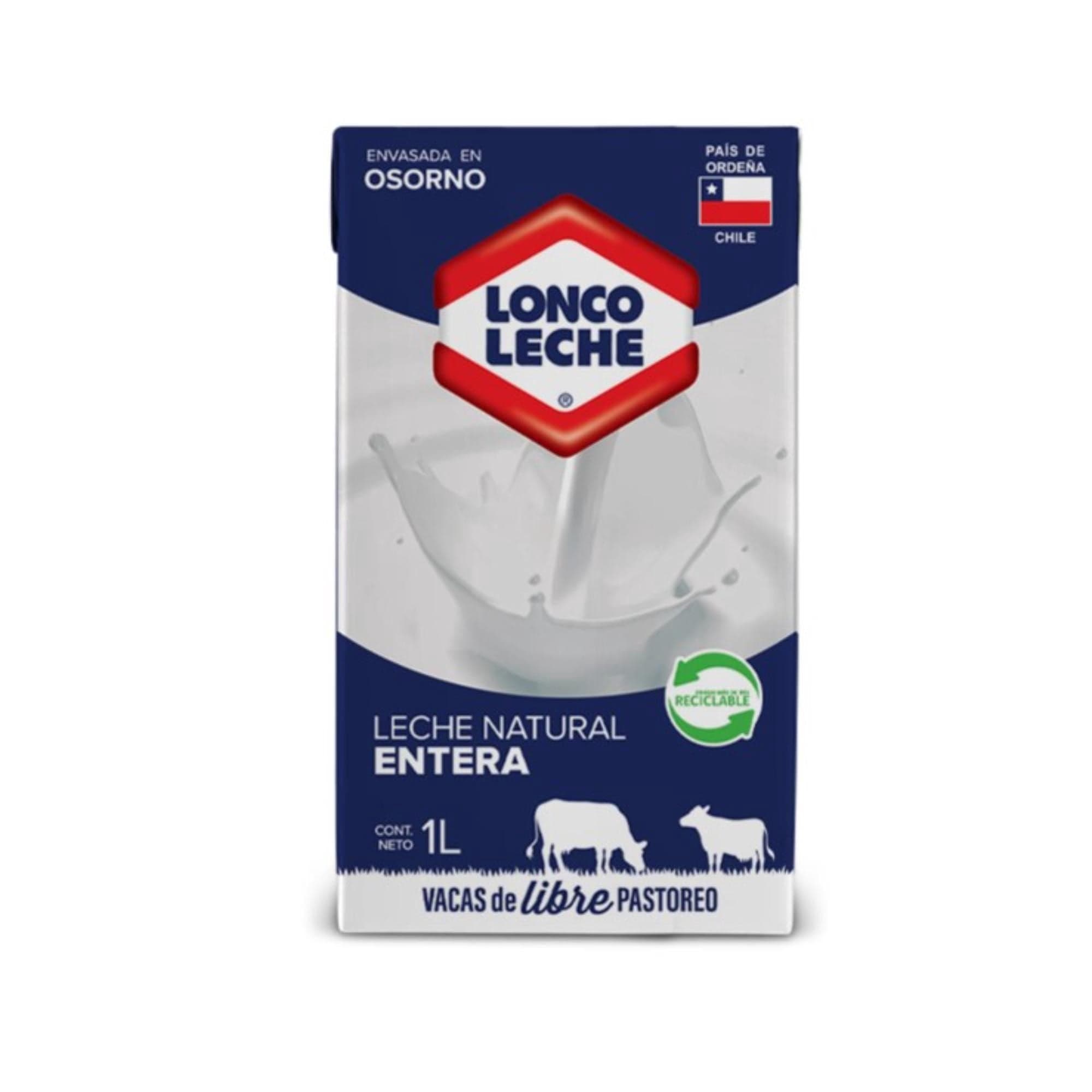 Leche Natural Entera Lonco Leche, 1 L