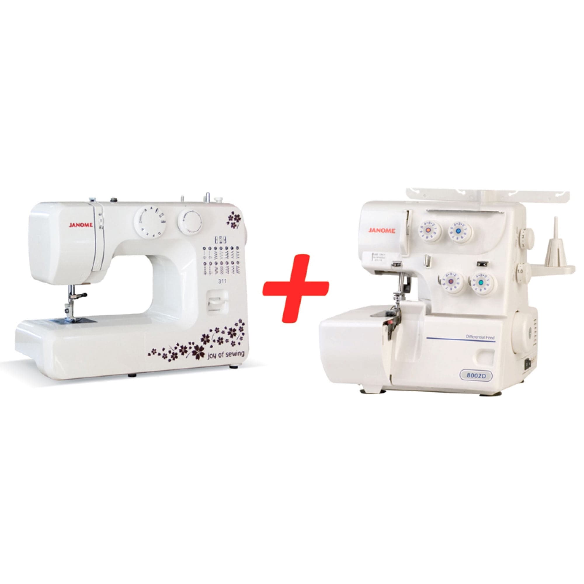 Maquina de Coser + Overlock 311 + 8002D Blanco