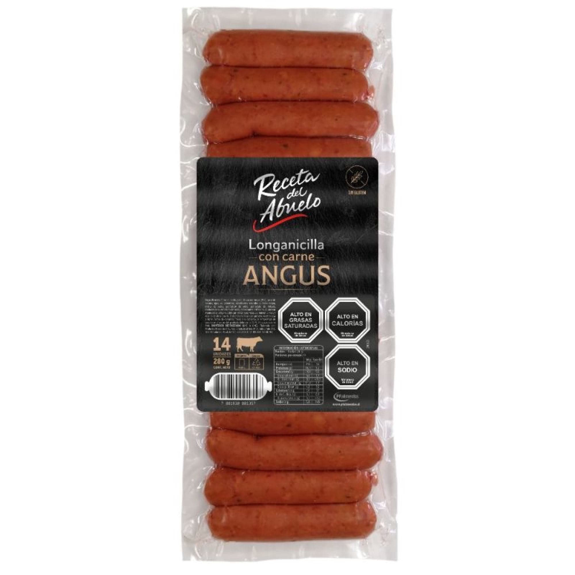 Longanicilla Con Carne Angus 14 Un, 280 g