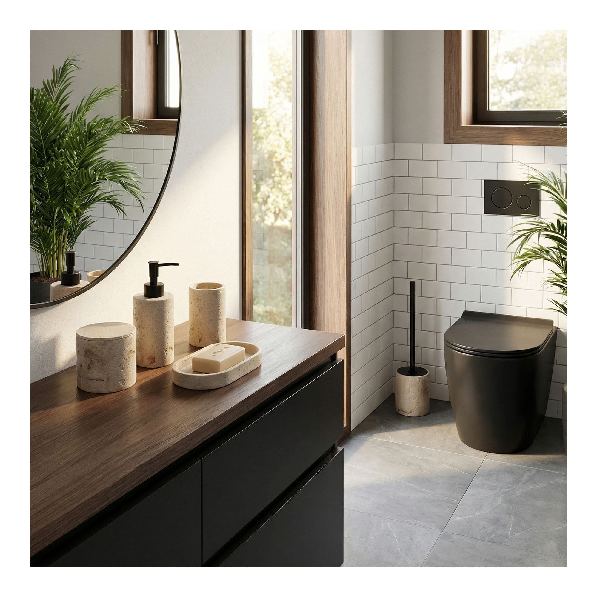 Set Dispensador Marmol