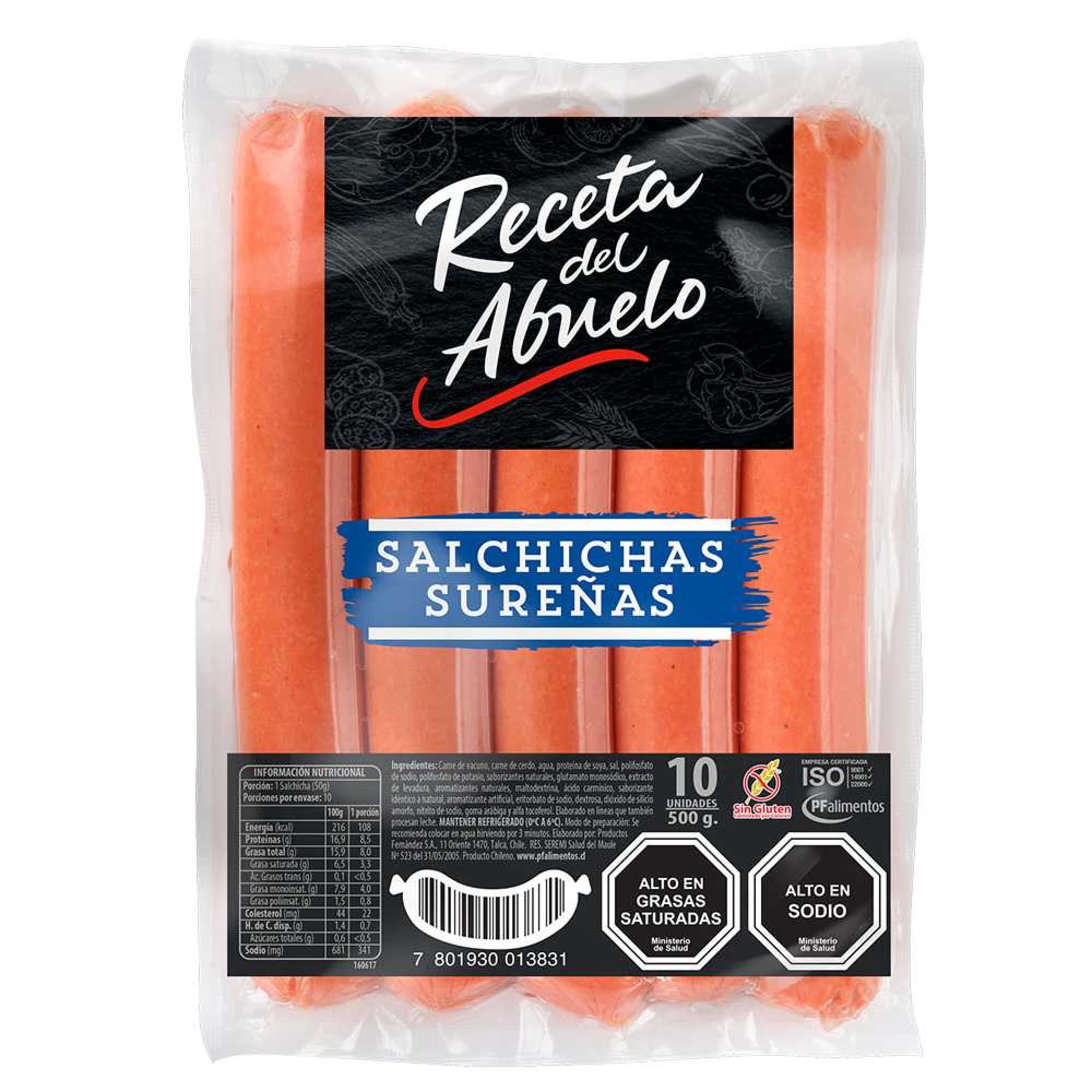Salchichas Surenas 10 Un, 500 g