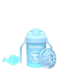 Vaso y Botella antiderrame de Melamina con Asas Azul