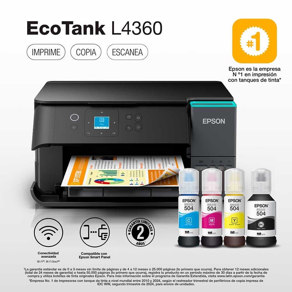 Multifuncional Epson Inyeccion de Tinta L4360 USB- Wifi